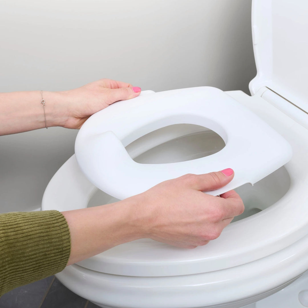 Ingenuity My Size Potty Pro 2-in-1 Toddler Potty Training Toilet with Flush Sound &amp; Detachable Potty Ring, 18 - 60 months/ Upto 22.5 Kgs - White
