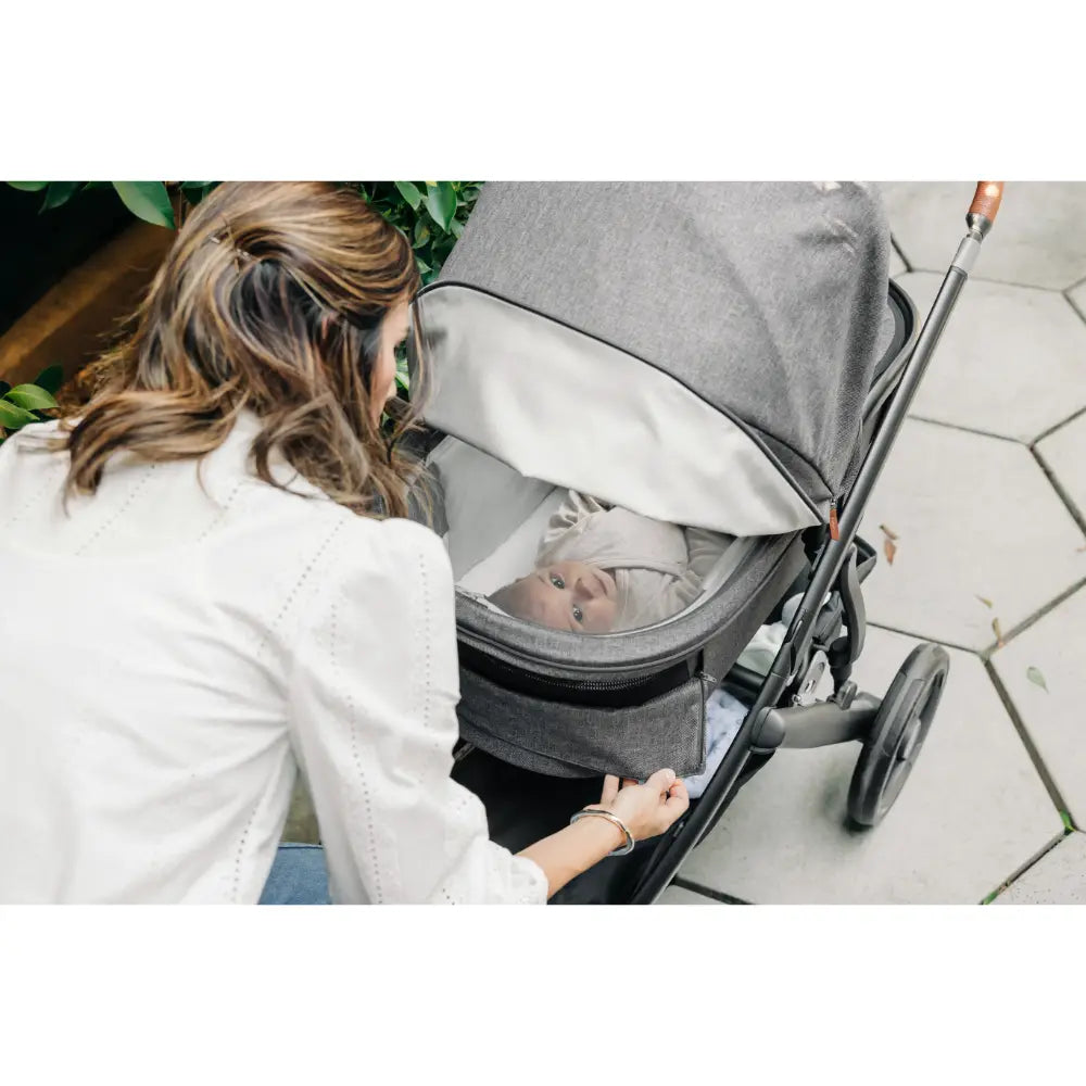 UPPAbaby Newborn Foldable Bassinet V3, Flat Recline, Stroller Carry Cot, Includes Breathable Mattress, For Kona, Cruz, Vista Stroller -  Ada/Sandstone