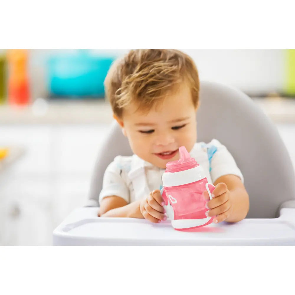 Munchkin Gentle Transition Cup with Soft Silicone Spout &amp; Handles – Spill-Proof Sippy Cup, BPA-Free, 4oz, 4+ Months - Pink