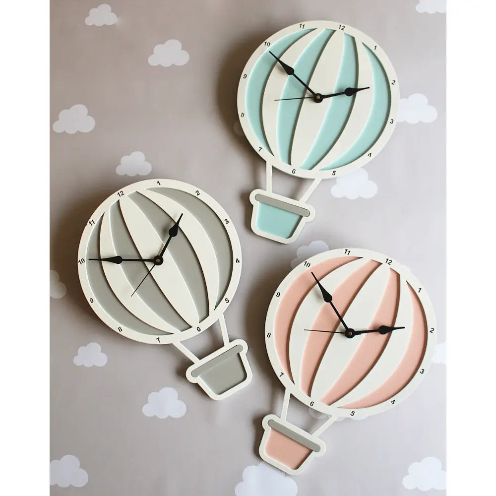 The Tiny Trove Hot Air Balloon Clock - Grey