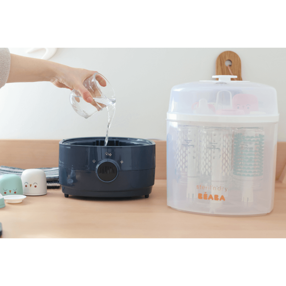 Beaba 2-in-1 Baby Bottle Sterilizer and Dryer, Night Blue, 0m+