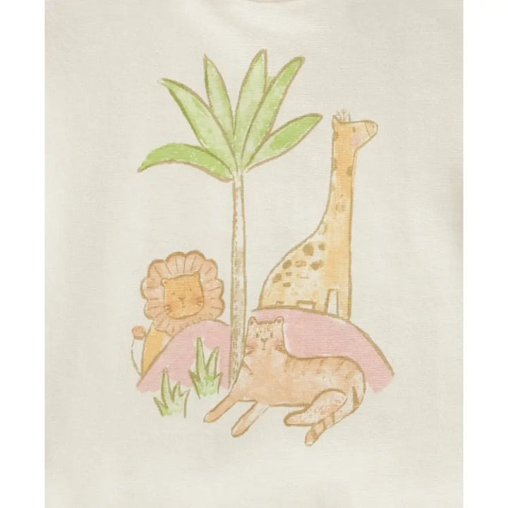 Sweetlime By As The Sunset Safari Cotton Co-ord Set - White &amp; Pink