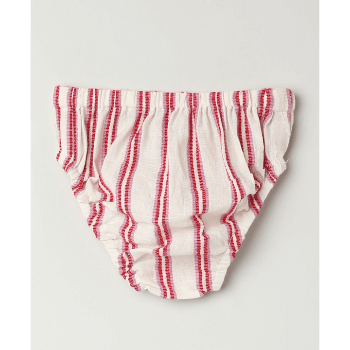 Sweetlime By AS Pink Striped Organic Cotton Dobby Dress &amp; Bloomer Co-ord Set
