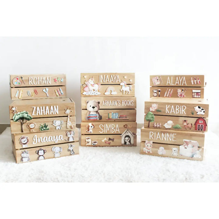 The Tiny Trove Personalized Wooden Box - Sea Creatures Theme