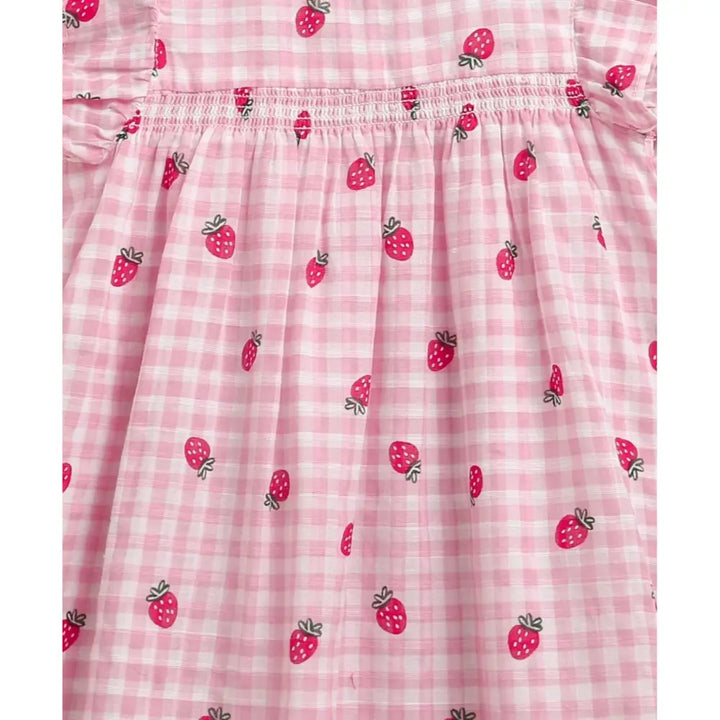 Sweetlime By As Organic Cotton Strawberry Picnic Baby Dress - Pink