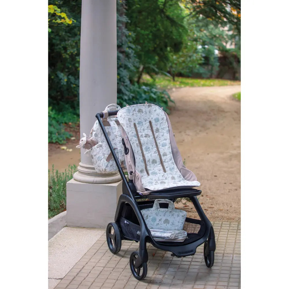 Pasito a Pasito Nara Universal Stroller Seat Liner, 100% Cotton with Breathable Backrest and Adjustable Opening