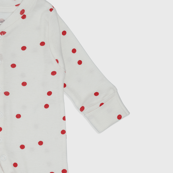 Enfants Playful Polka Dot (White &amp; Red) - Sleep Suit