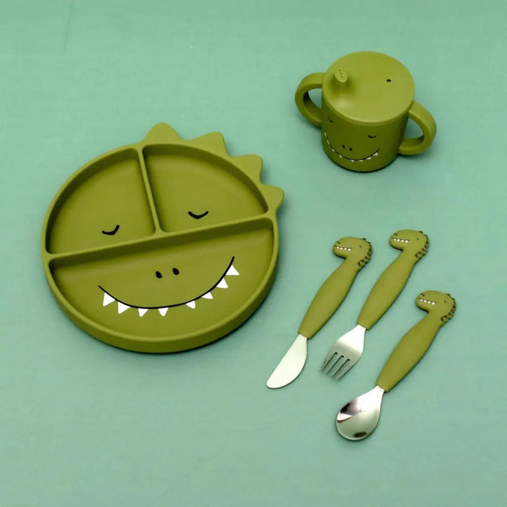 Trixie Silicone Divided Suction Plate - Mr. Dino