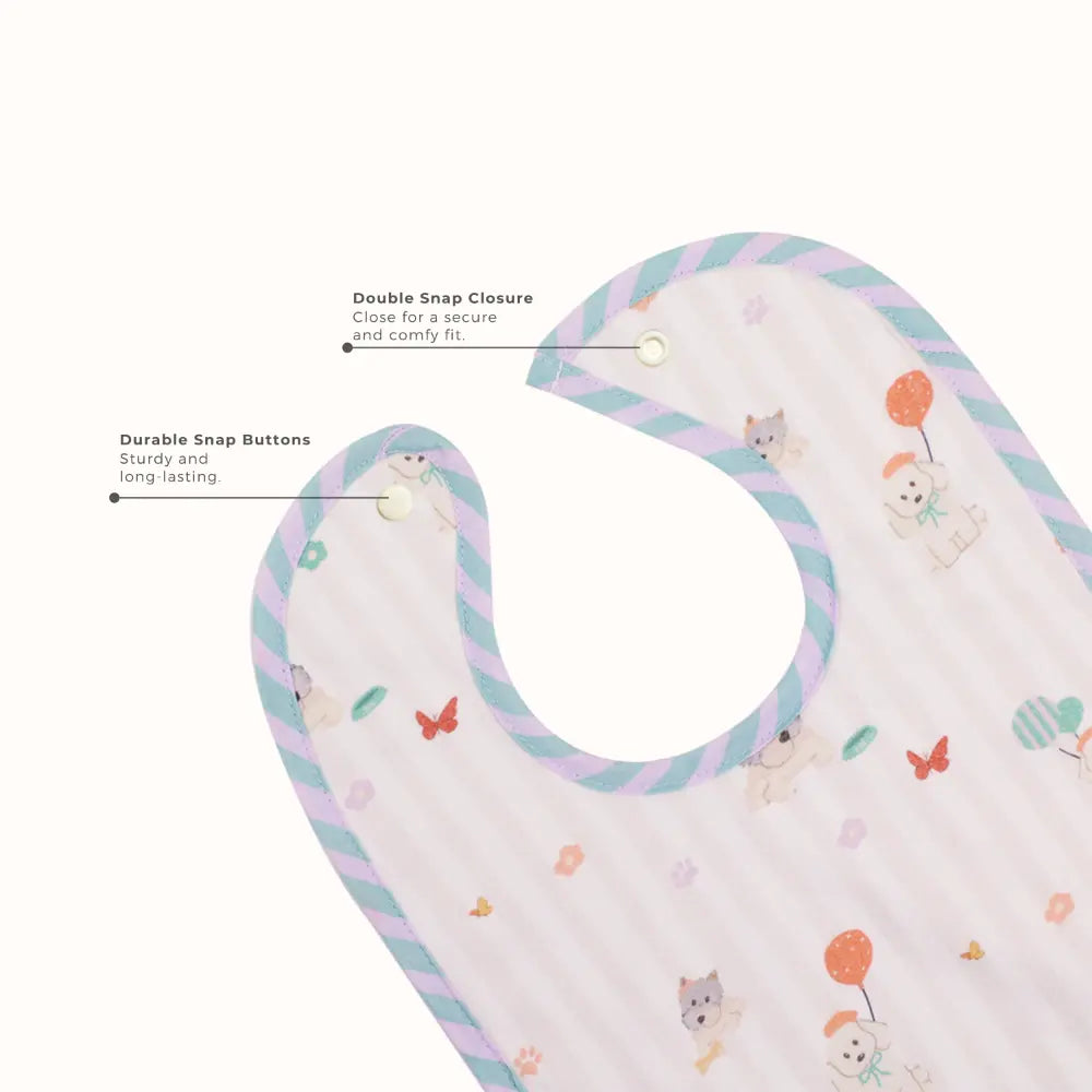 Abracadabra Cotton Jersey Toddler Bib Set (Pack of 2) - Puppy Love - 6-36 Months