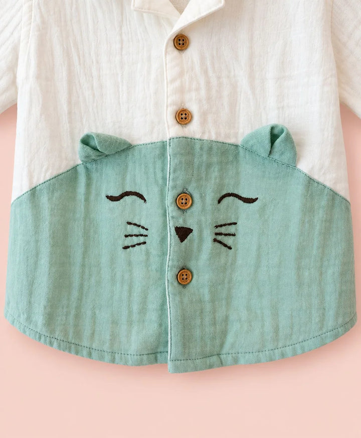Sweetlime By AS Sage Kitten Unisex Muslin Co-ord Set