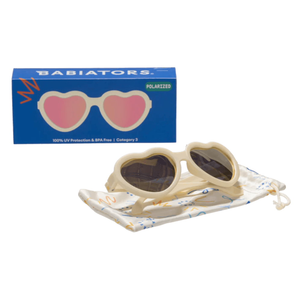 Babiators Polarized Heart Sunglasses: Sweet Cream | Rose Coloured Mirrored Lenses