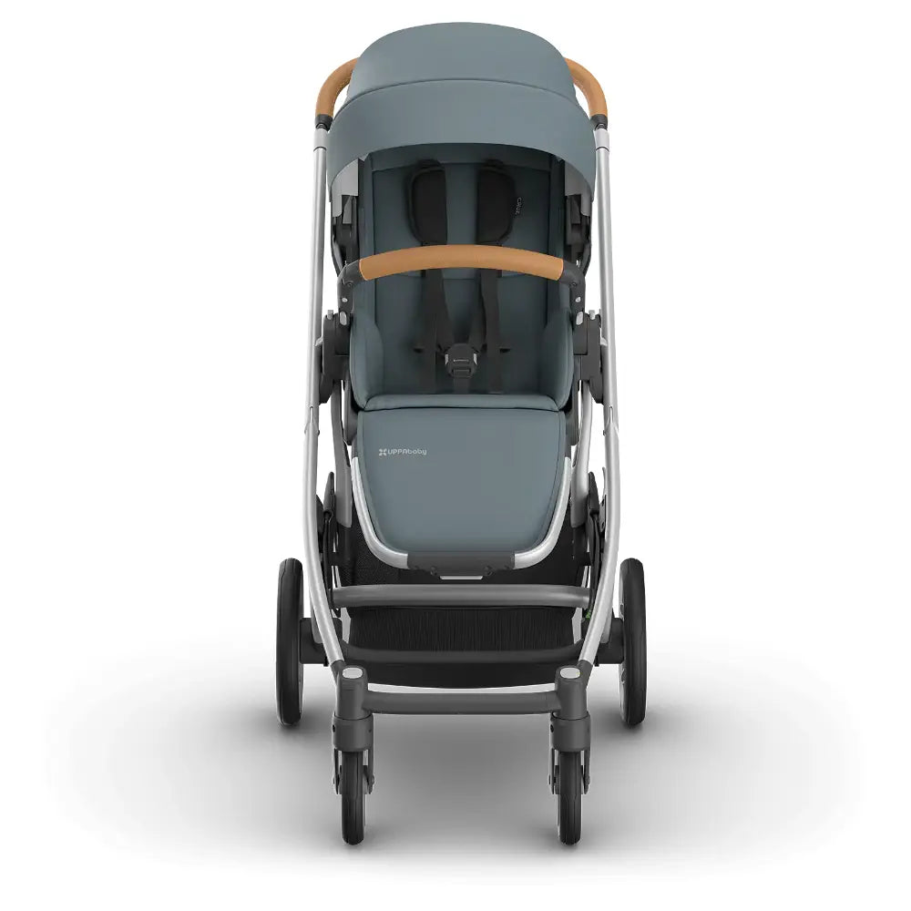 UPPAbaby  Cruz V3 Stroller - Callum - Stone Blue | Silver Frame | Sand Leather