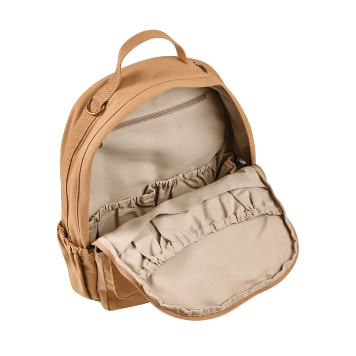 Beaba Tokyo Baby Diaper Backpack – Multifunctional Travel Baby Bag with Large Capacity, Multi-Pocket Organizer with Changing Pad, Insulated Bottle Pouch &amp; Stroller Clips, Ideal for Moms &amp; Dads On the Go, Ochre, 0m+