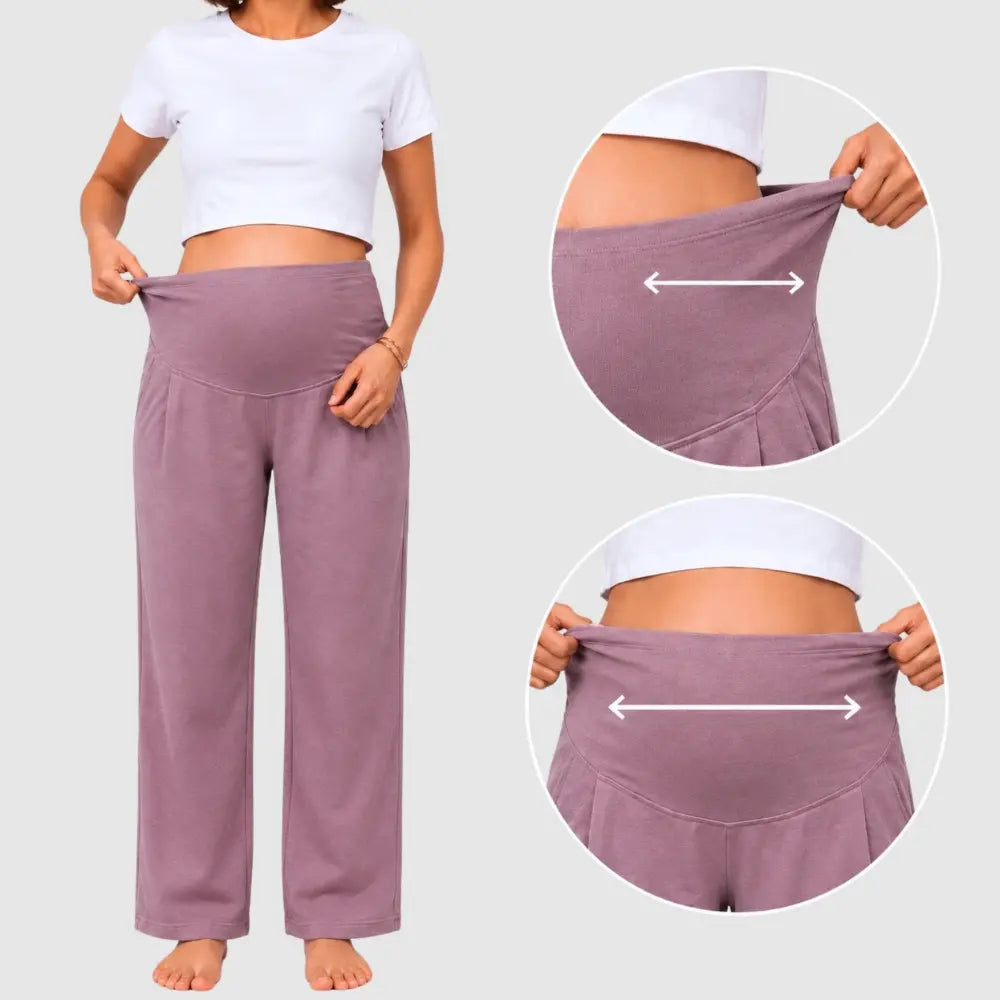SOL MAMA Over Bump Straight Pants - Ash