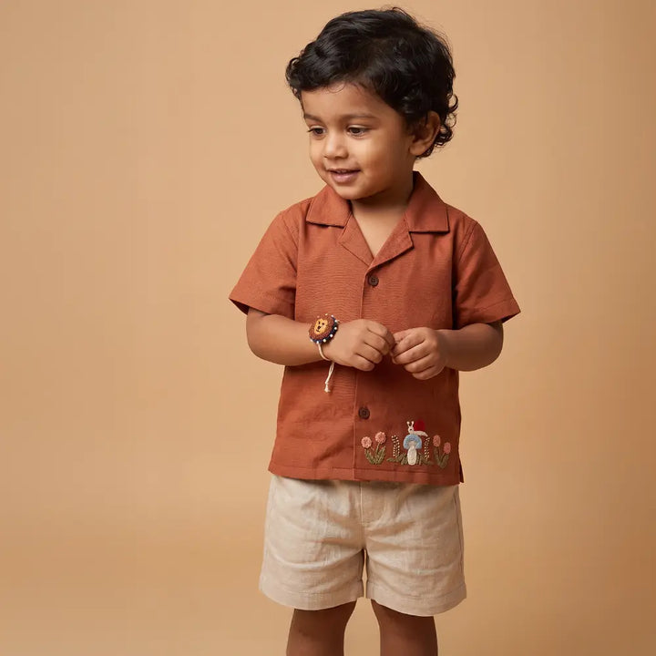 PureCloth.Co Baby Boy Gift Hamper | Eco-friendly Rakhi Gift Box For Boys | Snail Trail - Rust Orange