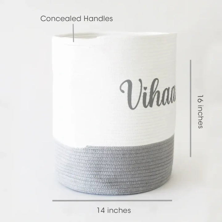 The Tiny Trove Personalized Storage Basket - Set of 3 - Grey