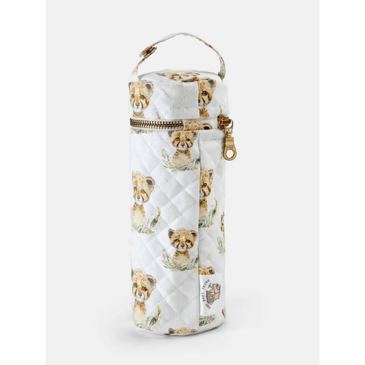 The Baby Trunk Leo Print Premium Cotton Bottle Cover (Small- 150Ml)