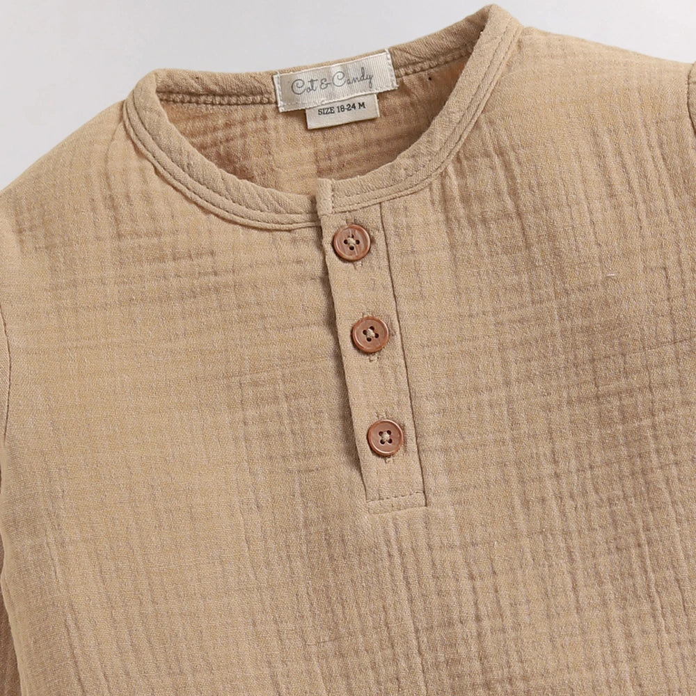 Cot &amp; Candy Baby Organic Boys Cordset - Latte
