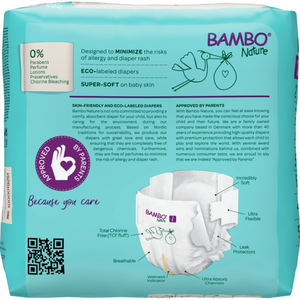 Bambo Nature Skin Friendly Tape Diapers - XS (2-4 kgs)