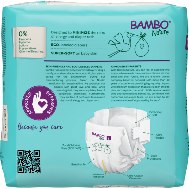 Bambo Nature Skin Friendly Tape Diapers - XS (2-4 kgs)