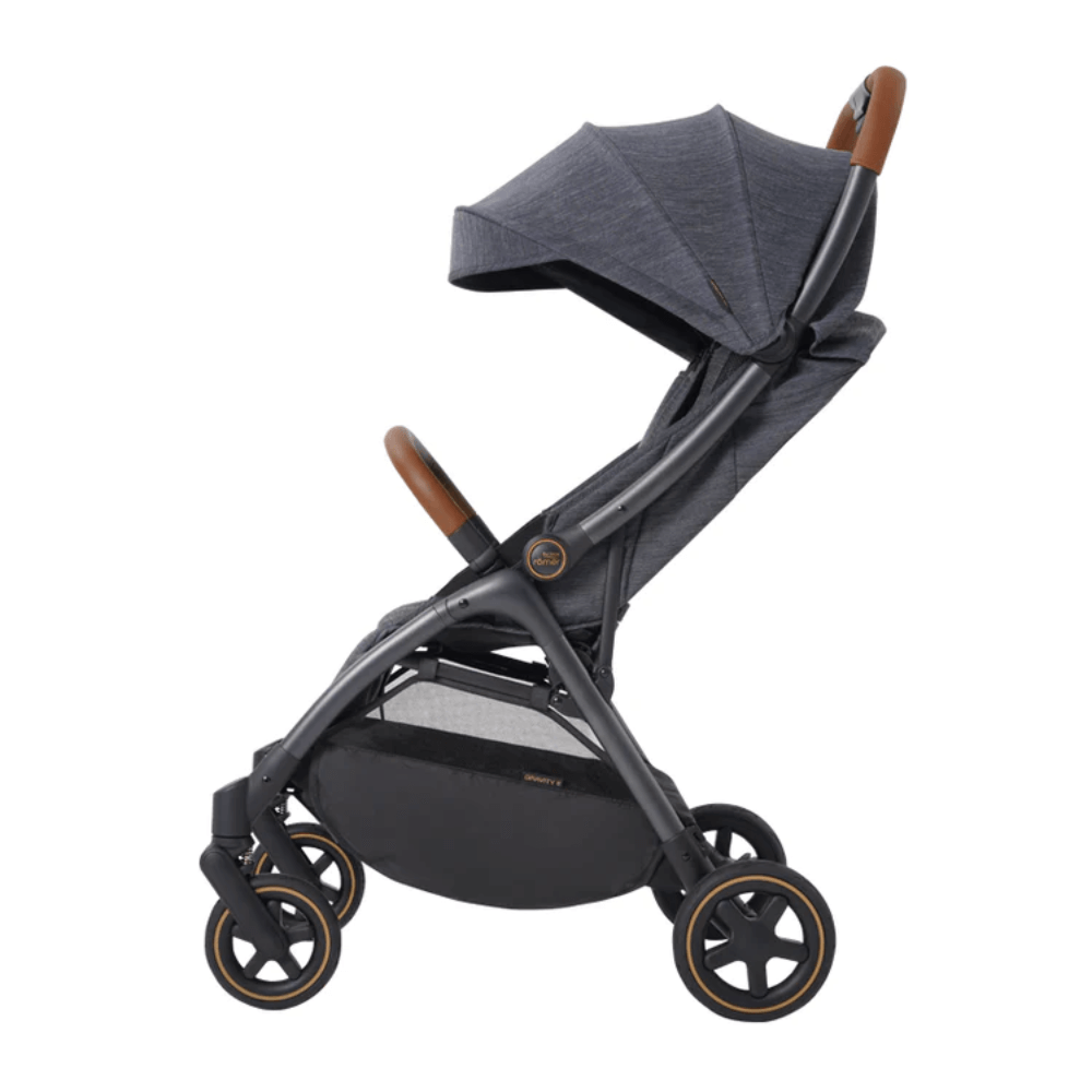 Britax Gravity II, Auto One - Handed Fold Stroller, Birth to 4 years - Marble Blue