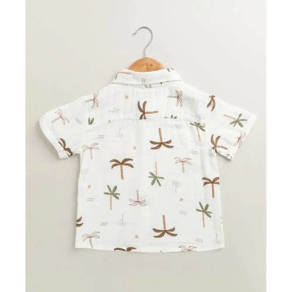 Sweetlime By AS Tropical Breeze Cotton Co-ord Set - White(Double Cloth)