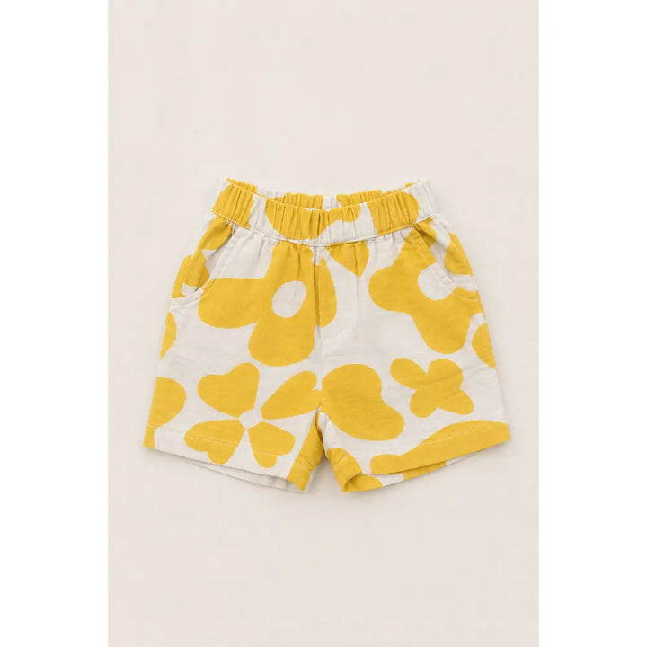 Sweetlime By AS Unisex Organic Cotton Shirt with Yellow Floral Printed Shorts Co-ord Set – Green &amp; Yellow