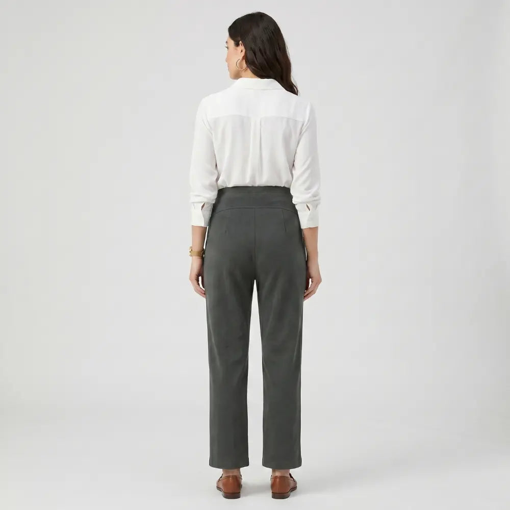 SOL MAMA Over Bump Straight Pants - Medium Grey