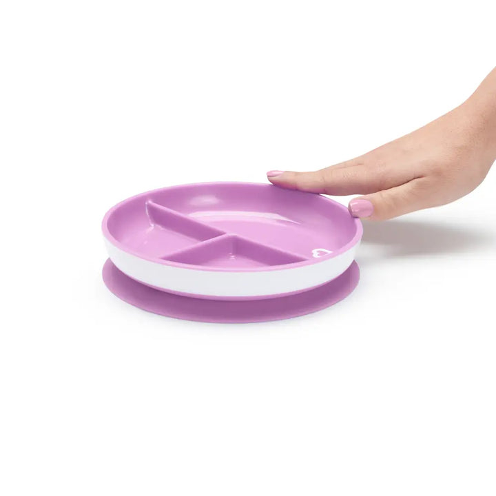 Munchkin Suction Plate for Babies &amp; Toddlers – Strong Suction Base with Deep Sides, BPA-Free, 6+ Months - Purple