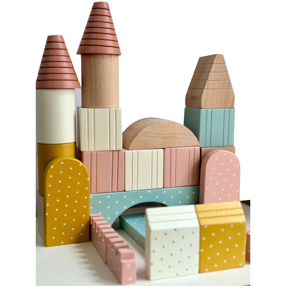 Playbox Wooden Building Blocks Toys Set - Large