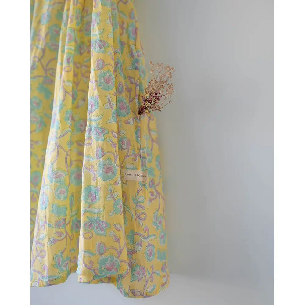 Love The World Today Kin Dress In Lemon Butterfly For Girls