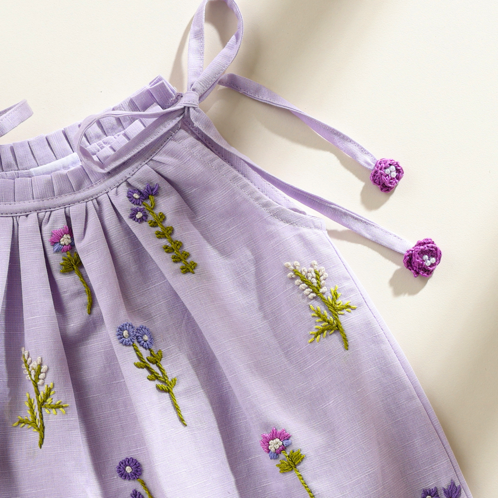 Baby Forest Poshaak Gather Top with Underpants - Lavender