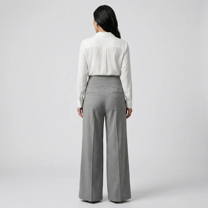 SOL MAMA Over Bump Wide Leg Trousers - Silver