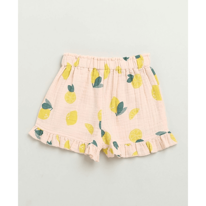 Sweetlime By AS Yellow Lemon Print Ruffle Organic Cotton Co-ord Set