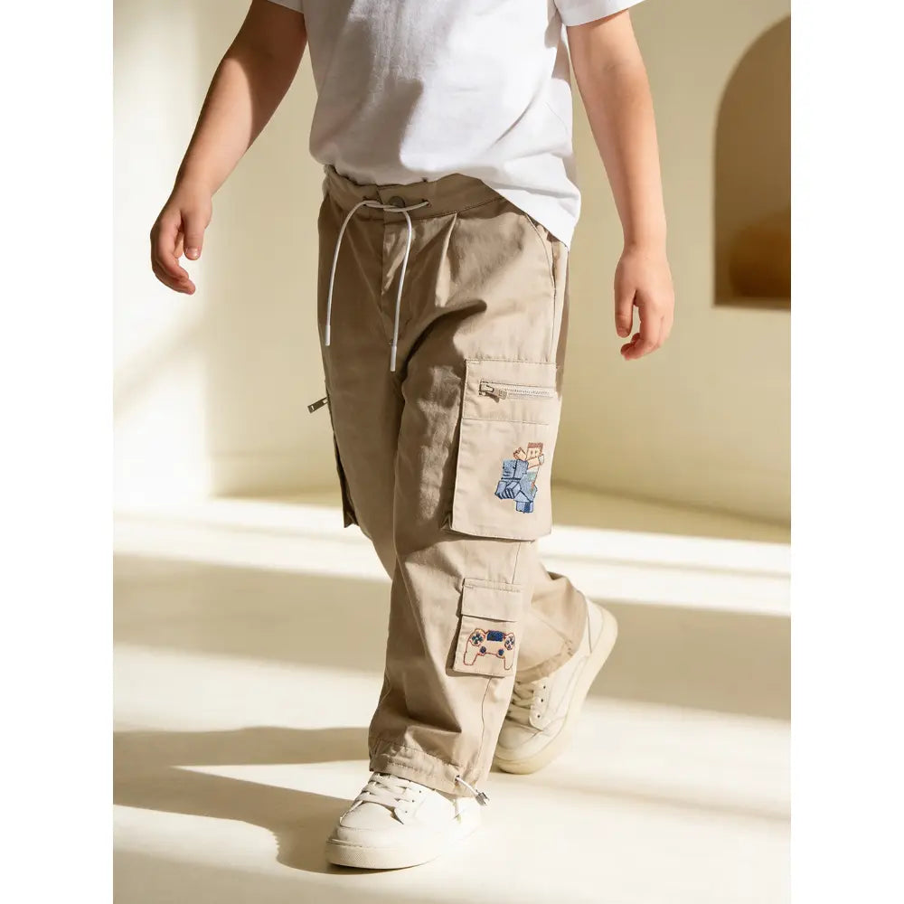 The Baby Trunk Unisex Minecraft Cargo Pants - Brown