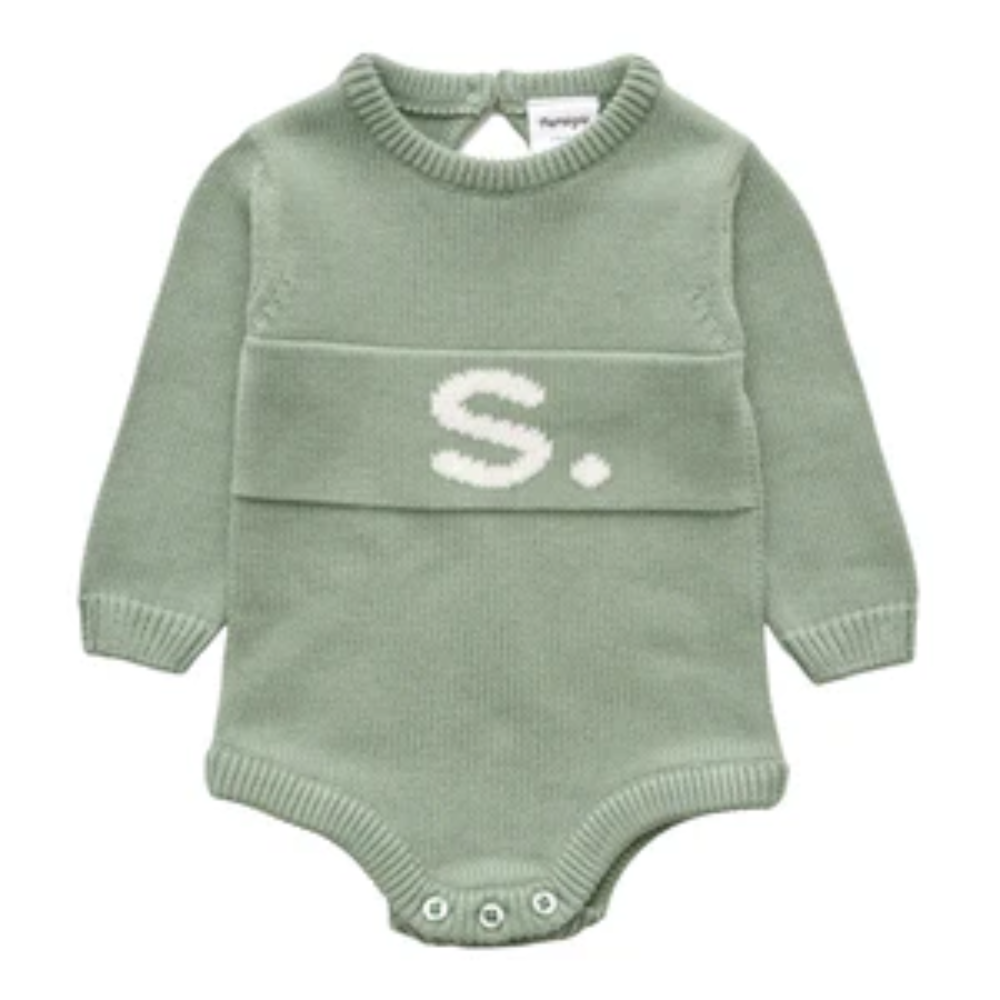 NamelyCo Letter Bodysuit - Lily Pad