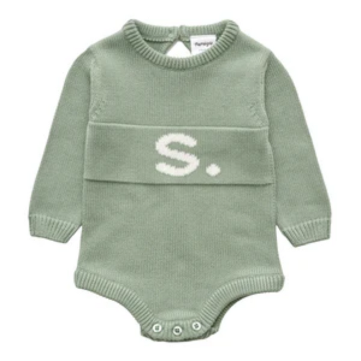 NamelyCo Letter Bodysuit - Lily Pad