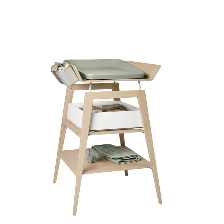 Leander Linea Changing Table for Baby, Height-Adjustable Design, Spacious Changing Surface, Optional Storage Drawer