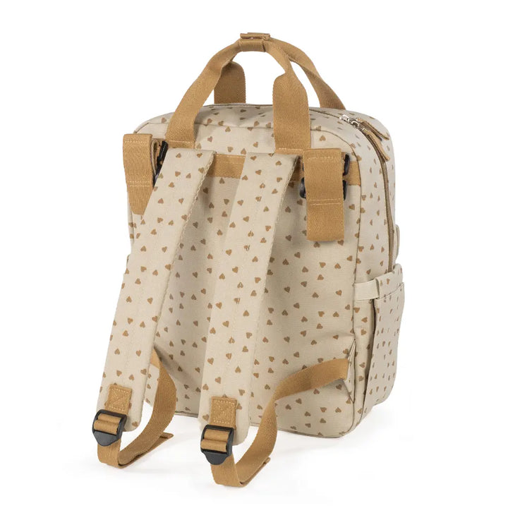 Walking Mum Diaper Backpack with Changing Pad, Large Capacity, Water-Resistant with Multi-Pocket Organizer, Insulated Bottle Pocket, Shoulder &amp; Stroller Straps, Heart Poppy Cinnamon