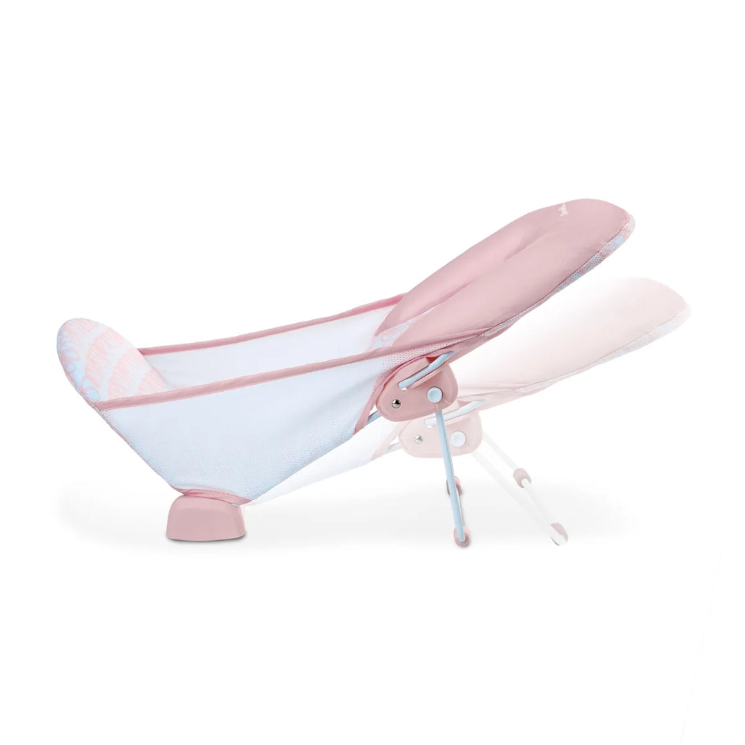 Ingenuity FoldAway 2-Position Baby Bath Bather with Mesh Sling &amp; Headrest, 0–6 Months /  Upto 9 kgs - Pink