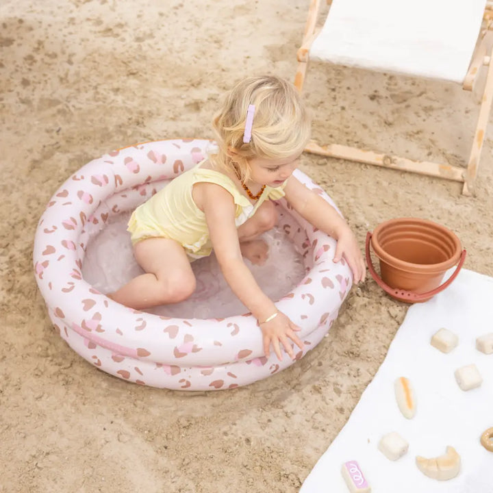 Swim Essentials Baby Pool, Inflatable PVC 60cm Pool for Babies 0–1 Year, Old Pink - Leopard