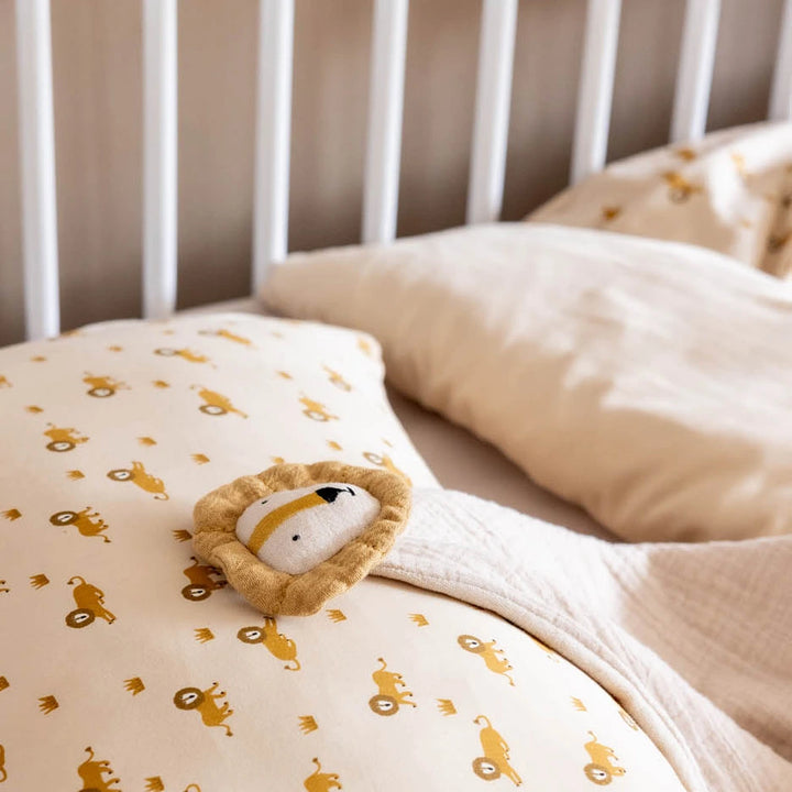 Trixie Baby Muslin Comforter | Ultra-Soft Newborn Comfort Blanket for Sleep, Soothing &amp; Everyday Comfort | 0 Months Onwards | Mr. Lion
