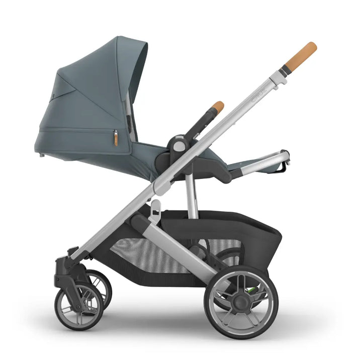 UPPAbaby Cruz V3 City Stroller, Reversible Seat, Flat Recline, Includes Bumper Bar, Insect Net, Rain Cover, up to 4 Years - Callum/Stone Blue
