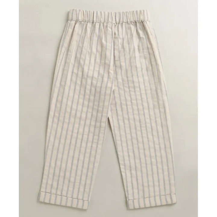 Sweetlime By As Classic Stripes &amp; White Shirt Set - Off White &amp; Beige