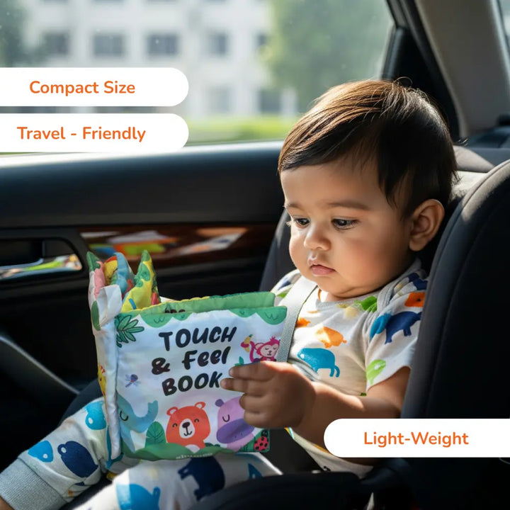 Shumee Touch &amp; Feel Sensory Cloth Book – Interactive Jungle Animal Activity Book with Crinkle Pages &amp; Textures for Babies (0-2 Years) colour
