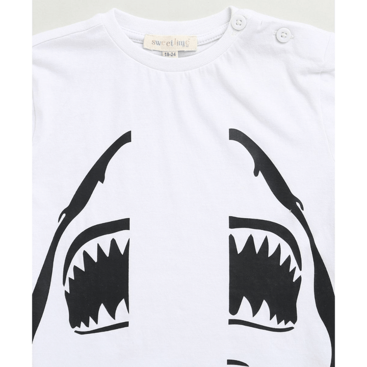 Sweetlime By AS Unisex Jaws &amp; Graffiti Cotton Shorts Co-ord Set