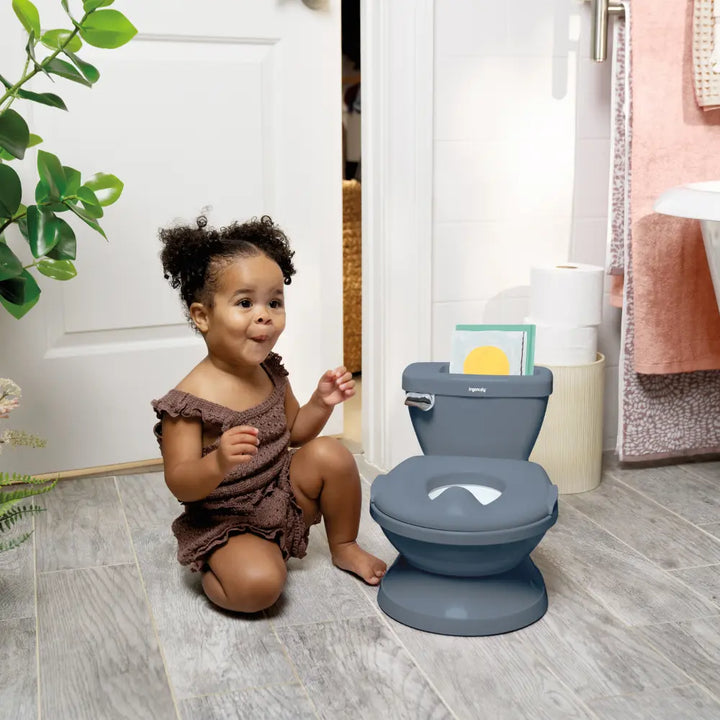 Ingenuity My Size Potty Pro 2-in-1 Toddler Potty Training Toilet with Flush Sound &amp; Detachable Potty Ring, 18 - 60 months, Blue