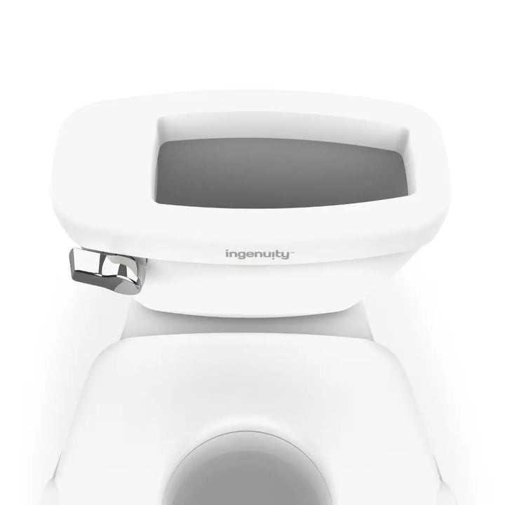 Ingenuity My Size Potty Pro 2-in-1 Toddler Potty Training Toilet with Flush Sound &amp; Detachable Potty Ring, 18 - 60 months, White