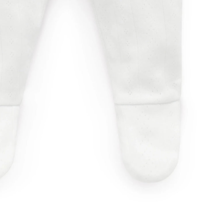 Purebaby Unisex Organic Cotton Pointelle Baby Leggings - White