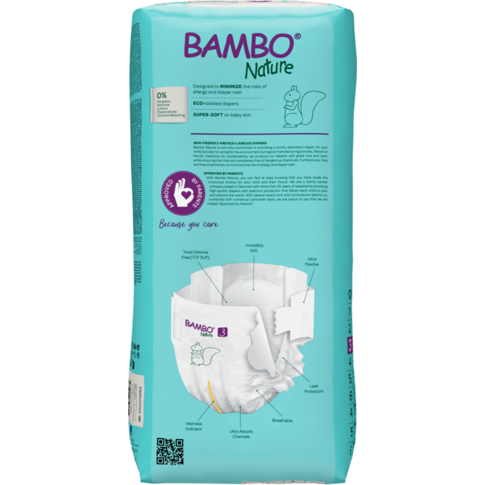 Bambo Nature Skin Friendly Tape Diapers - Medium (4-8 kgs)